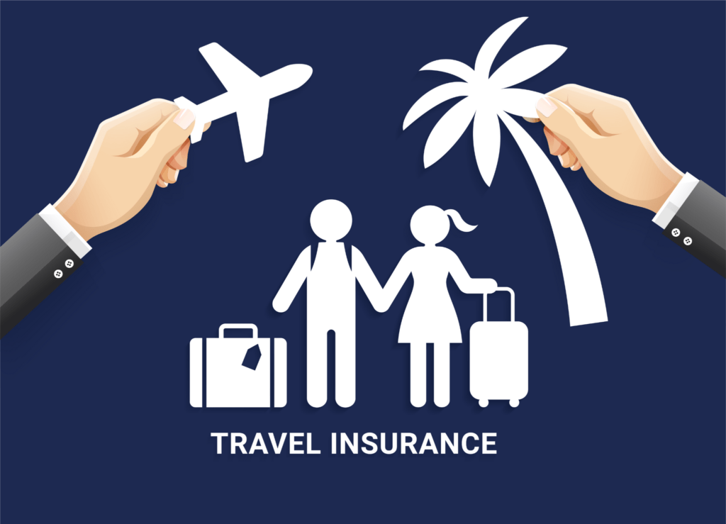 Family protected by a travel insurance